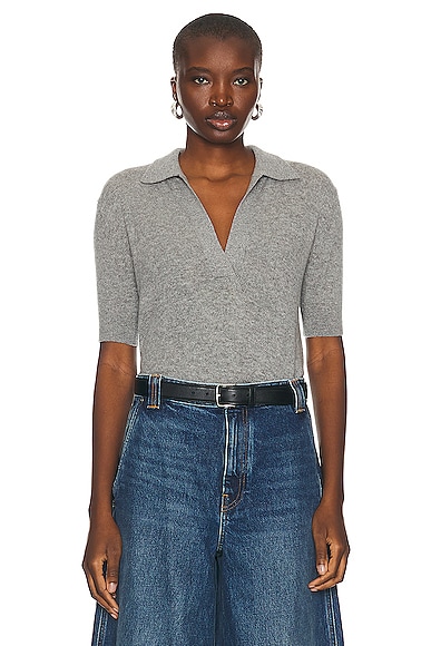 KHAITE Shrunken Jo Sweater in Warm Grey | FWRD