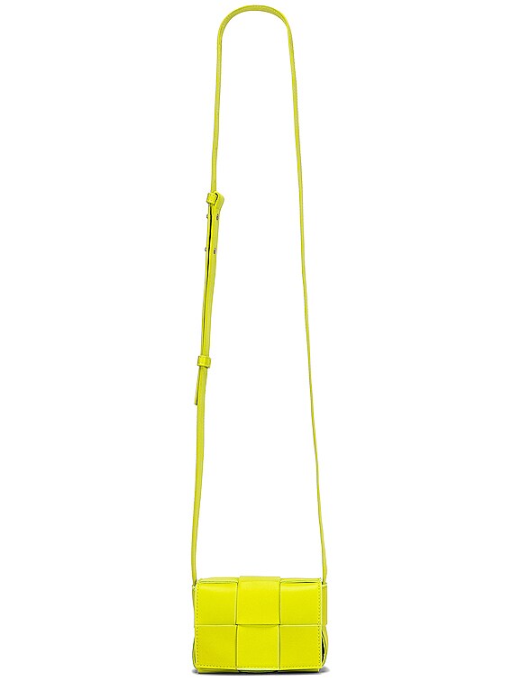 Bottega Veneta Candy Cassette Crossbody Bag in Acid Kiwi & Silver