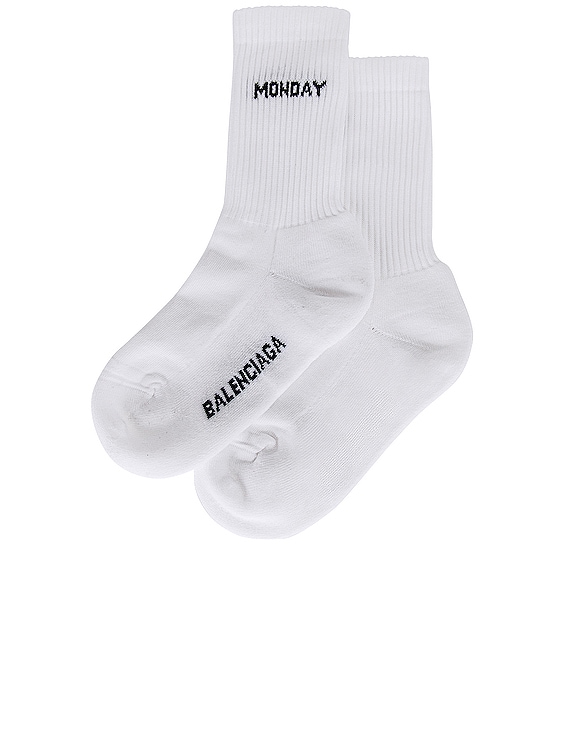 Balenciaga 7 Days of The Week Socks Set in White & Black | FWRD