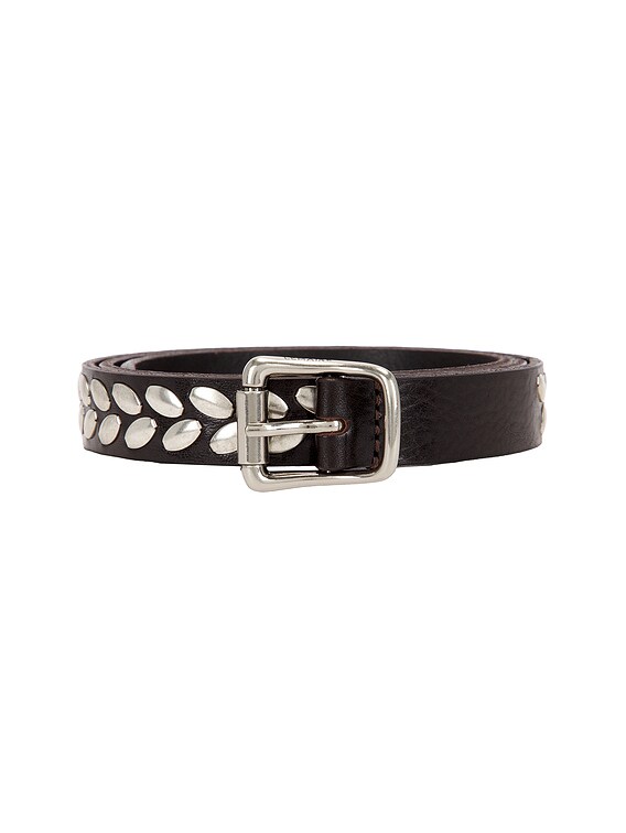 Lemaire Almond Stud Belt in Dark Brown | FWRD