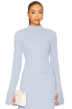 Perfect Moment Cable Sweater in Bluebird Blue | REVOLVE