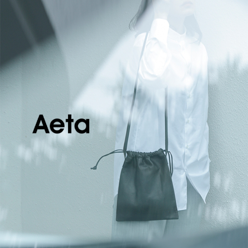 Aeta アエタ ダブルフェイス ディアレザー ドローストリング 巾着型