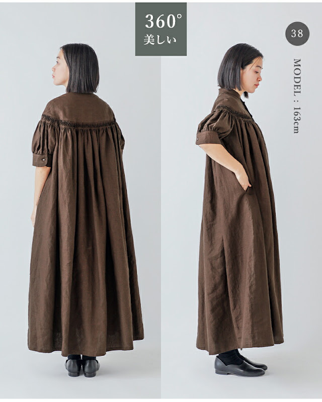 Scye サイ リネン タックドレス 60/1Linen Cambric Tucked Dress 1226
