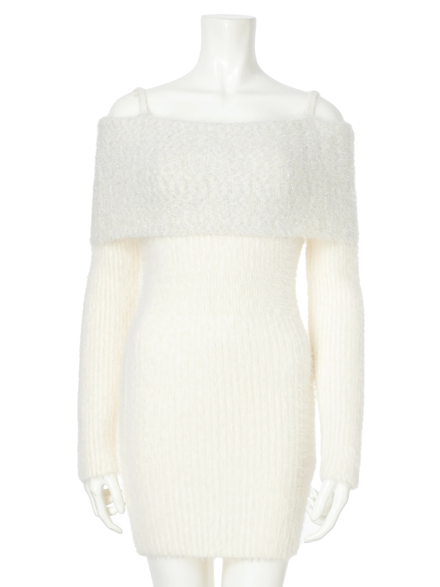 LIP SERVICE（リップサービス）｜ ラメフェザーオフショルニット