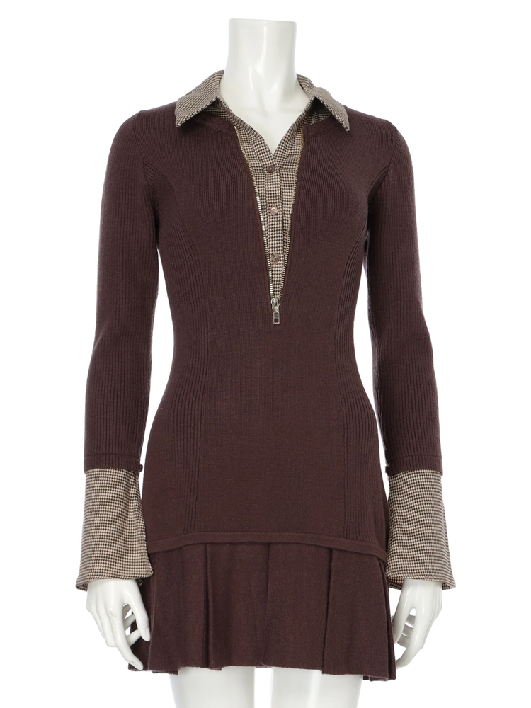 LIP SERVICE（リップサービス）｜ フロントZIPニットプリーツ