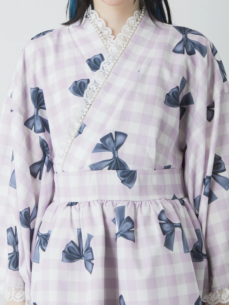 Bemqinギンガムリボン浴衣ワンピース - Ank Rouge(アンクルージュ)の