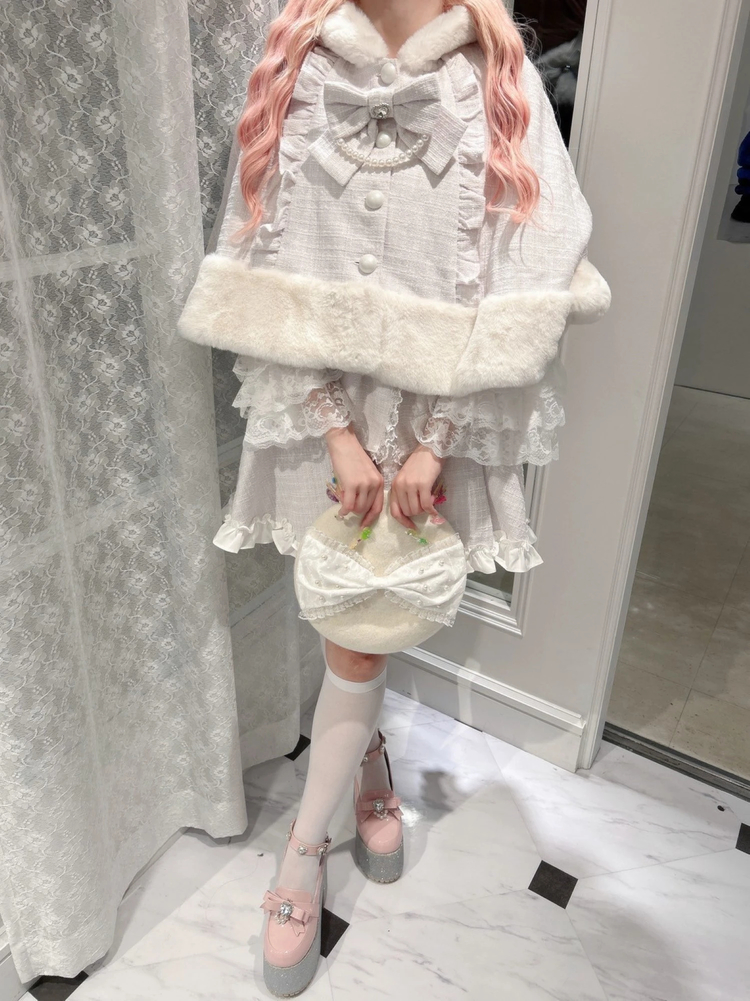 ネコちゃんキラキラツイードポンチョ - Ank Rouge(アンクルージュ)の