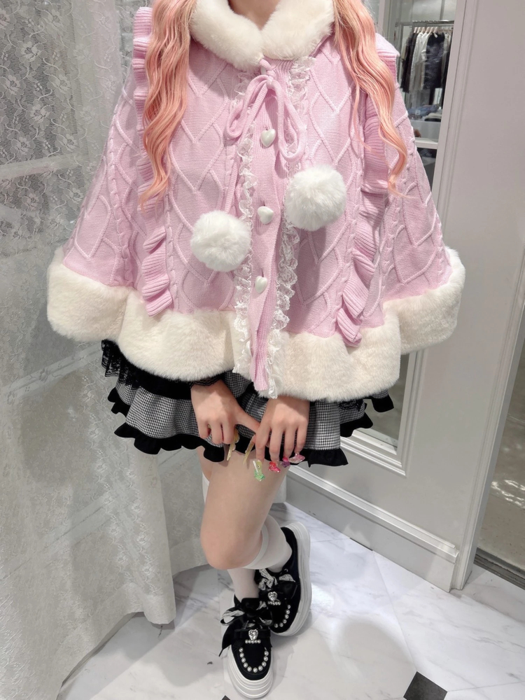 うさちゃんニットポンチョ - Ank Rouge(アンクルージュ)のポンチョ