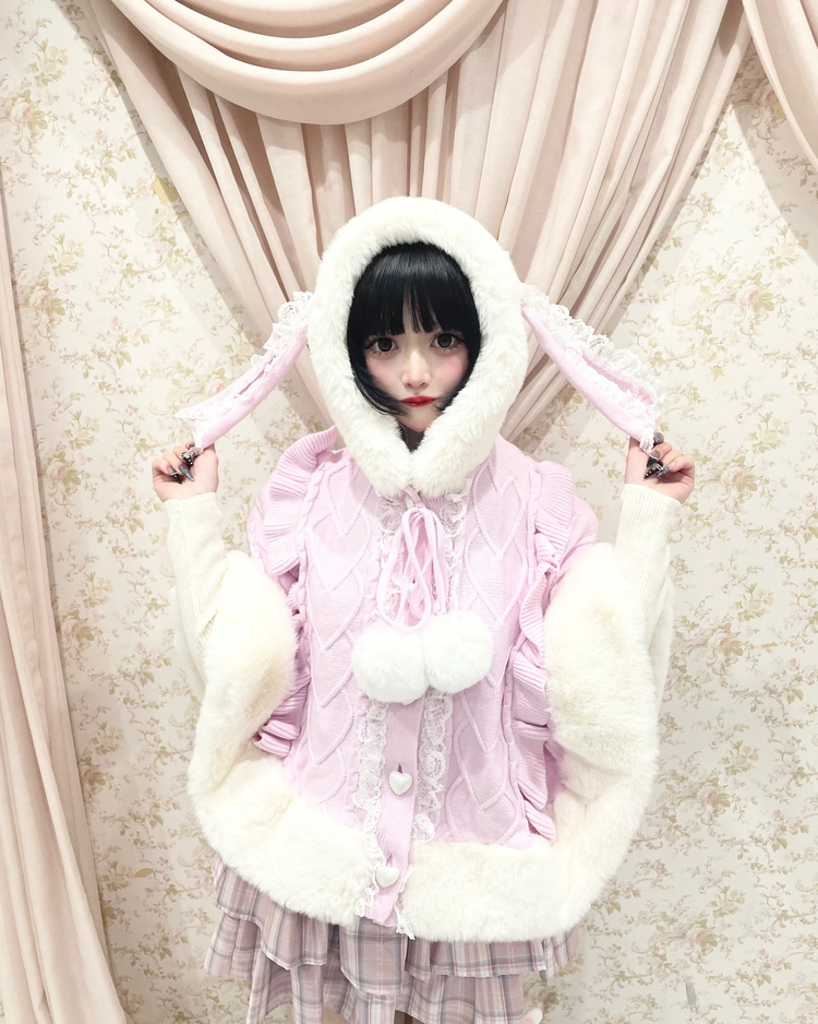 うさちゃんニットポンチョ - Ank Rouge(アンクルージュ)のポンチョ