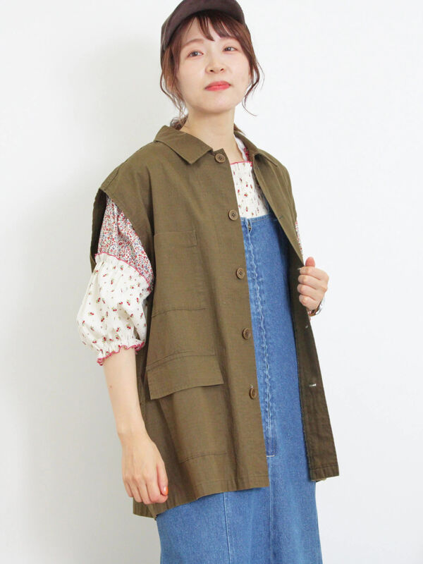 セール】 ミリタリーベスト（カーキ/アウター/ベスト）| Samansa Mos2