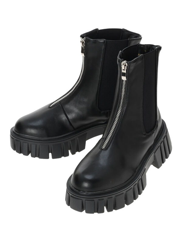 セール】 フロントジップサイドゴアブーツ（ブラック/ブラウン/キナリ