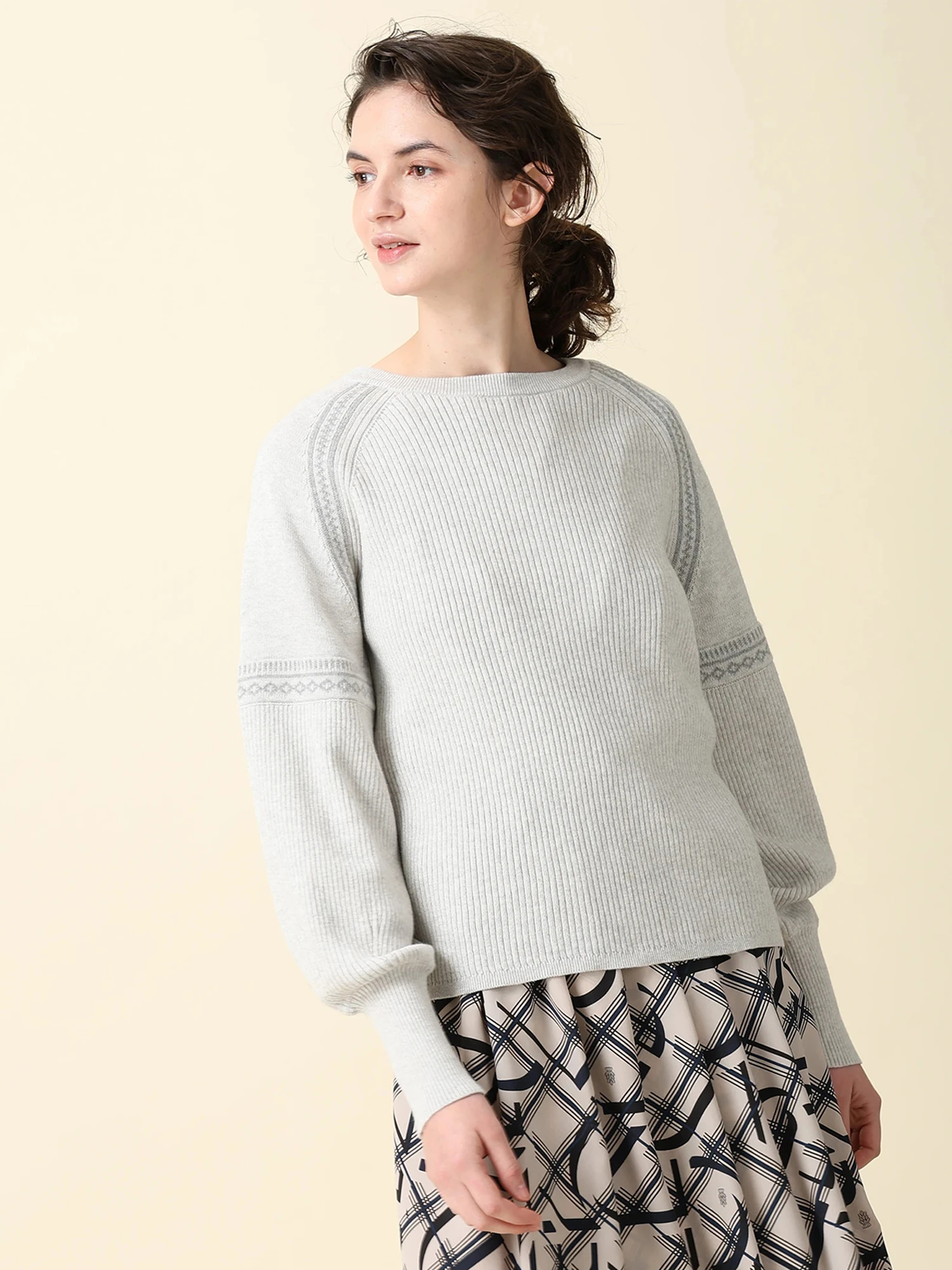 コットンカシミヤ プルオーバー ニット ｜ MORABITO BLANC（モラビト