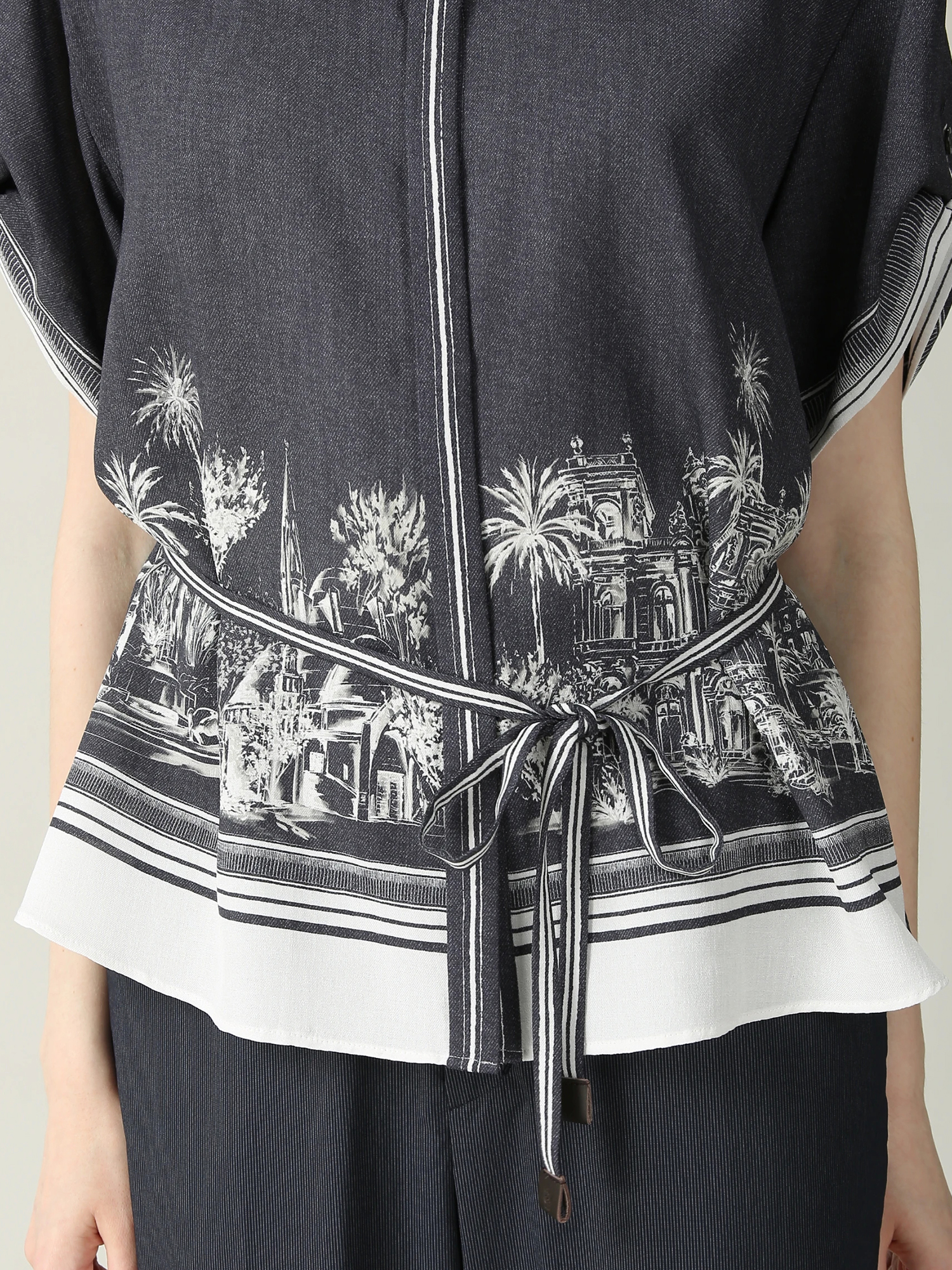 ニース パネルプリント ブラウス シャツ ｜ MORABITO BLANC（モラビト