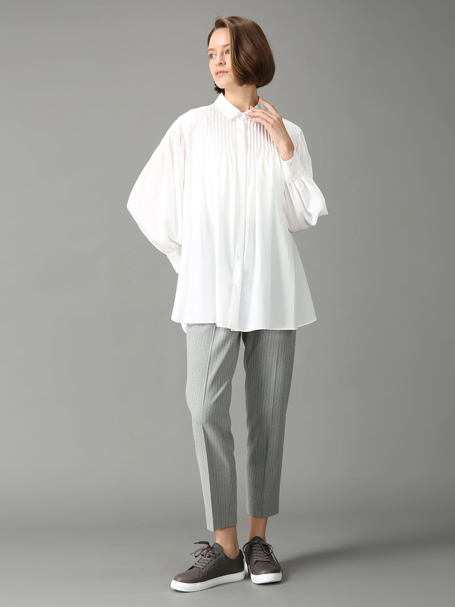 エクラ掲載】 トリアセコットン ブラウス シャツ ｜ MORABITO BLANC