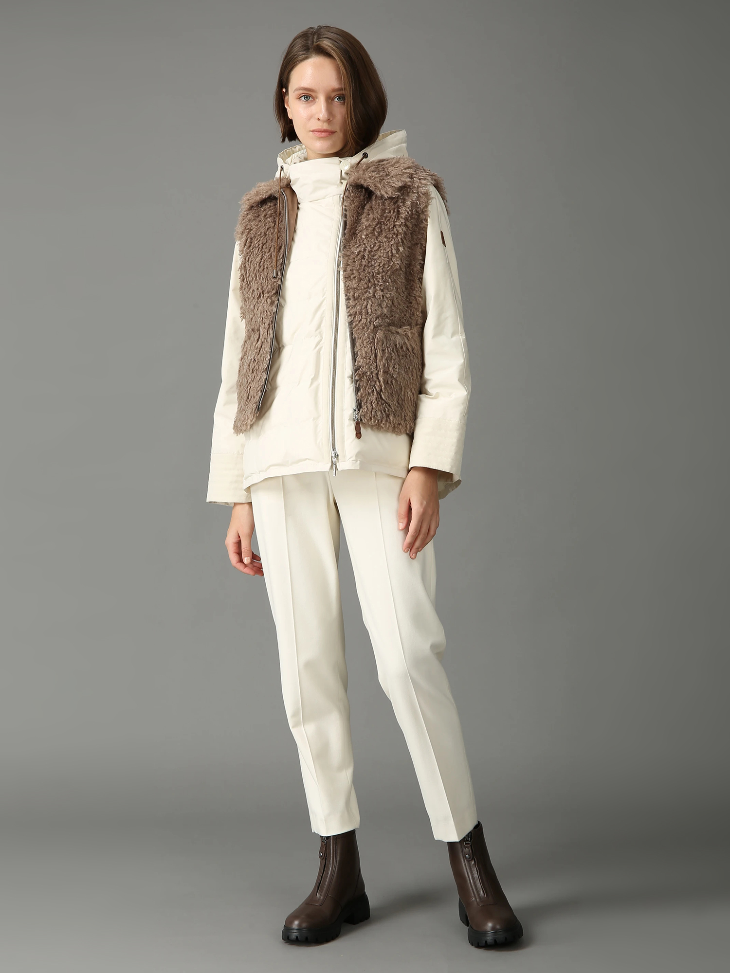 エクラ掲載】 ダブルニードルファー ベスト ジレ ｜ MORABITO BLANC