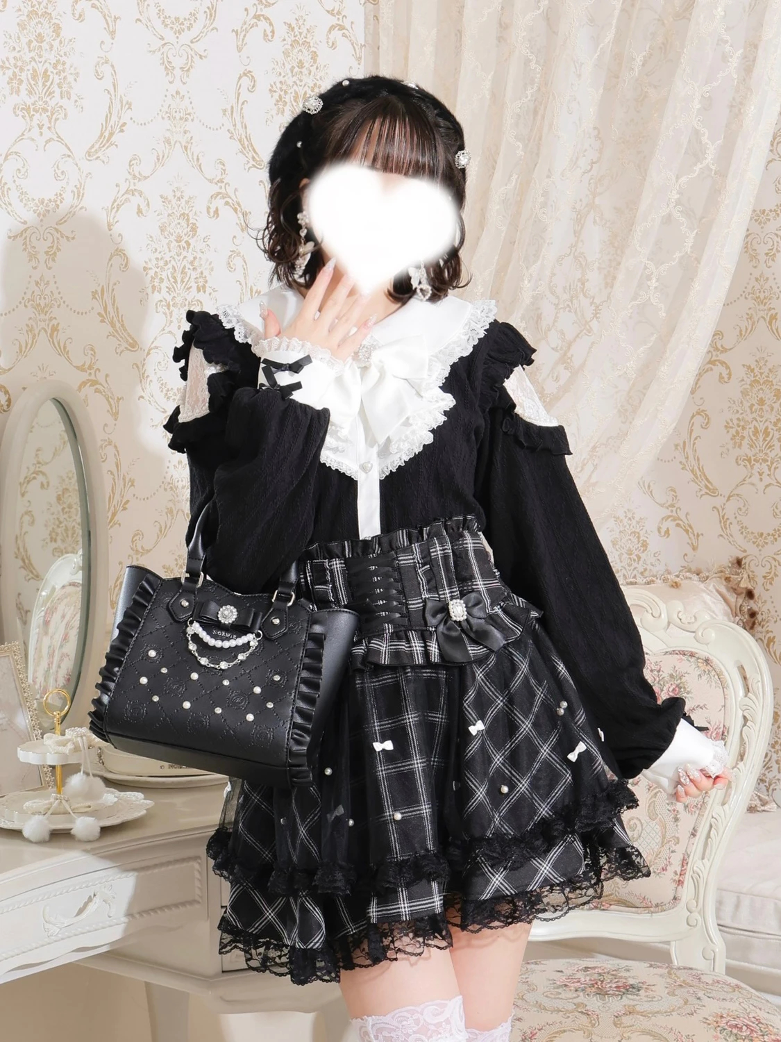 さきまるちゃんコラボ♡キラキラビジュー2wayショルダーバッグ