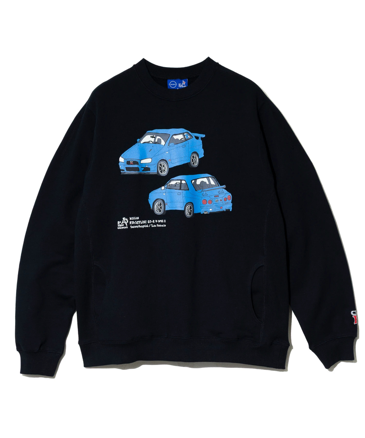 NISSAN×go slow caravan】空紡糸裏毛SKYLINE GT-R(R34) P/O (MENS