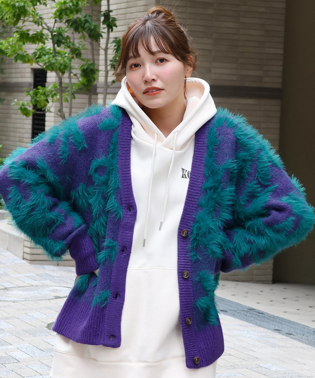 ヤクタッチフェザーニットカーディガン 【3月2日(月)15時までの限定