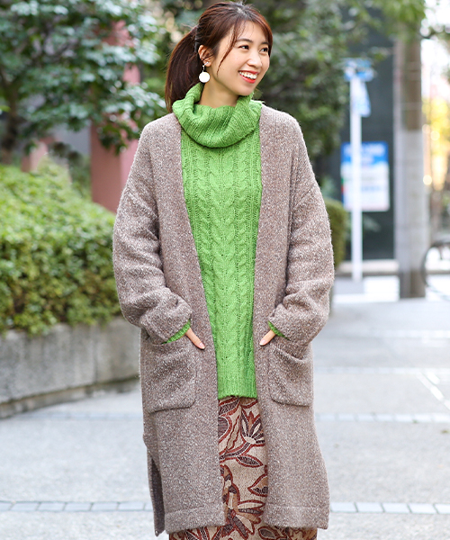 スリットニットロングカーディガン / カーディガン・羽織り