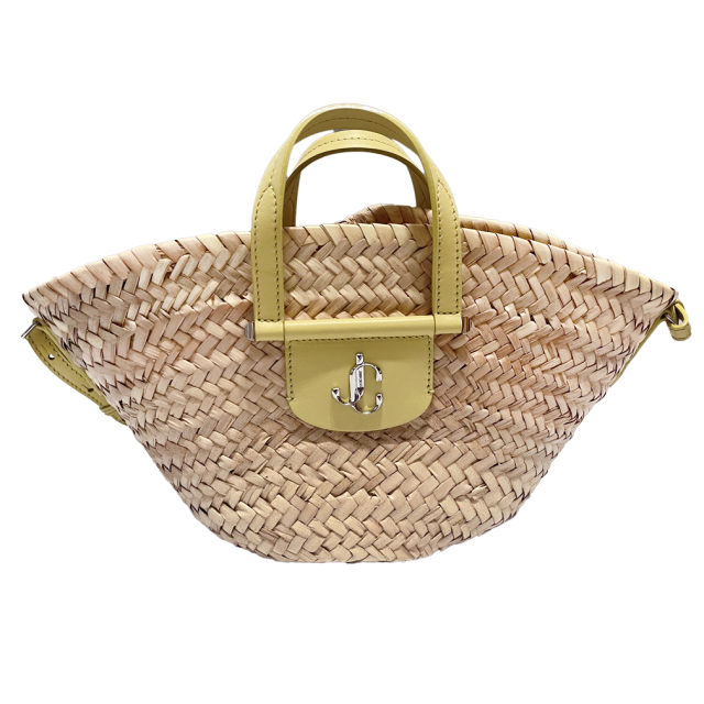 ジミーチュウ ビーチバスケット かごバッグ S イエロー Jimmy Choo