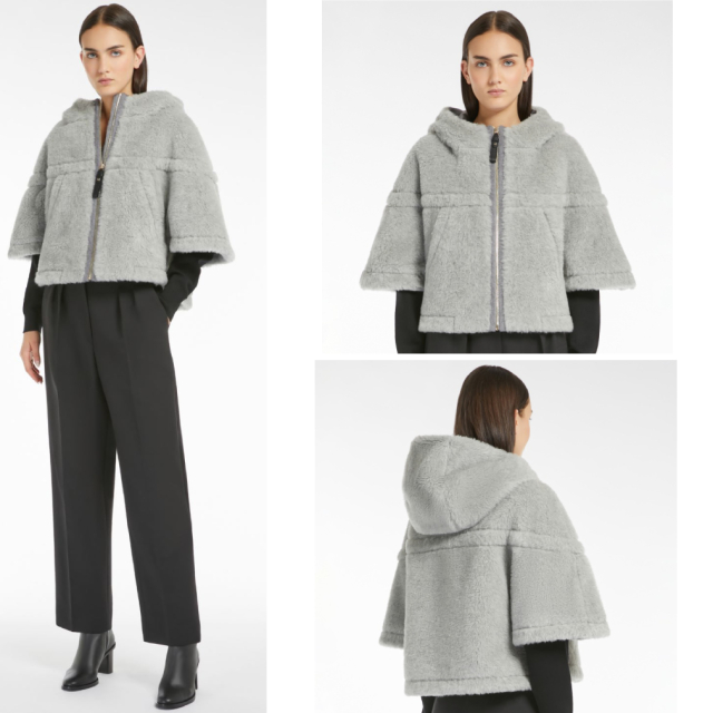 マックスマーラ テディベア ペタロ(PETALO) フード付きポンチョ ケープ