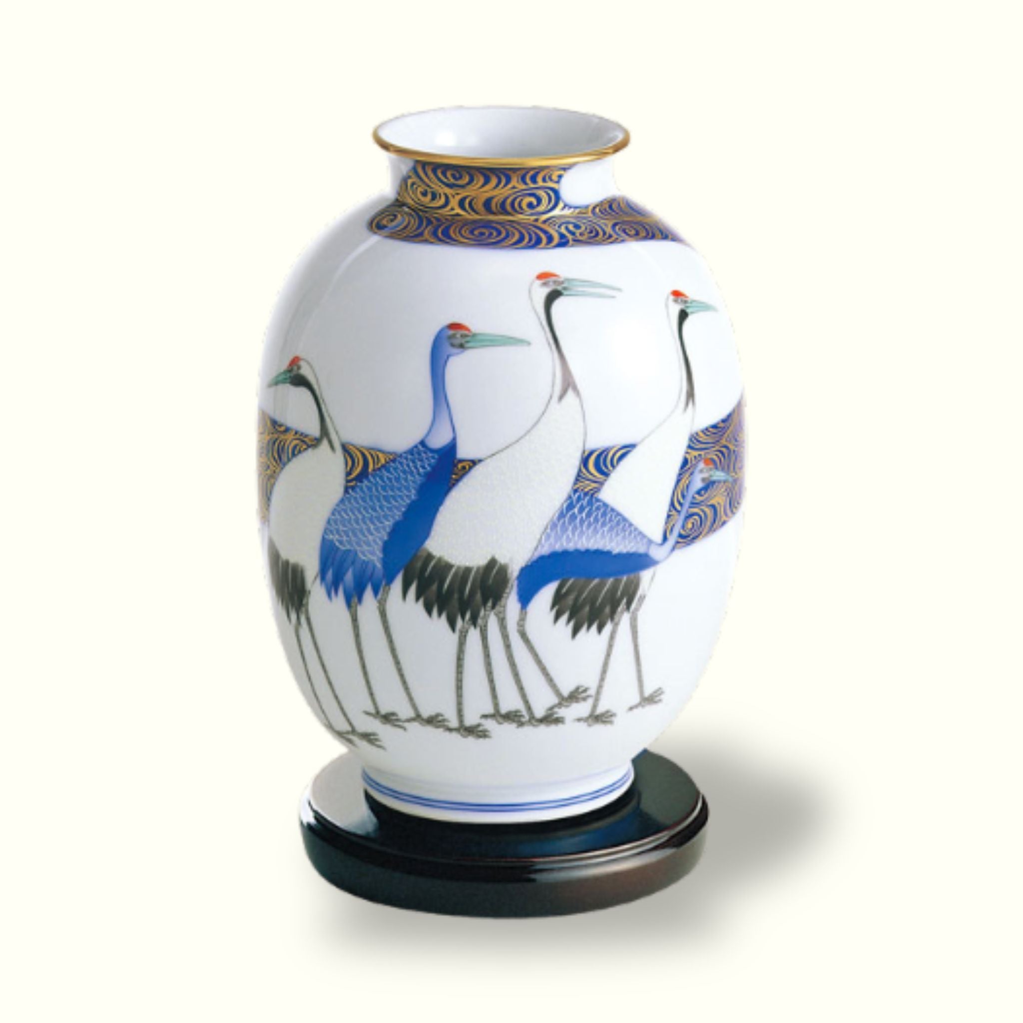 香蘭社謹製】染錦 蘭つなぎ 花瓶【希少美品】 香蘭社謹製】染錦 蘭