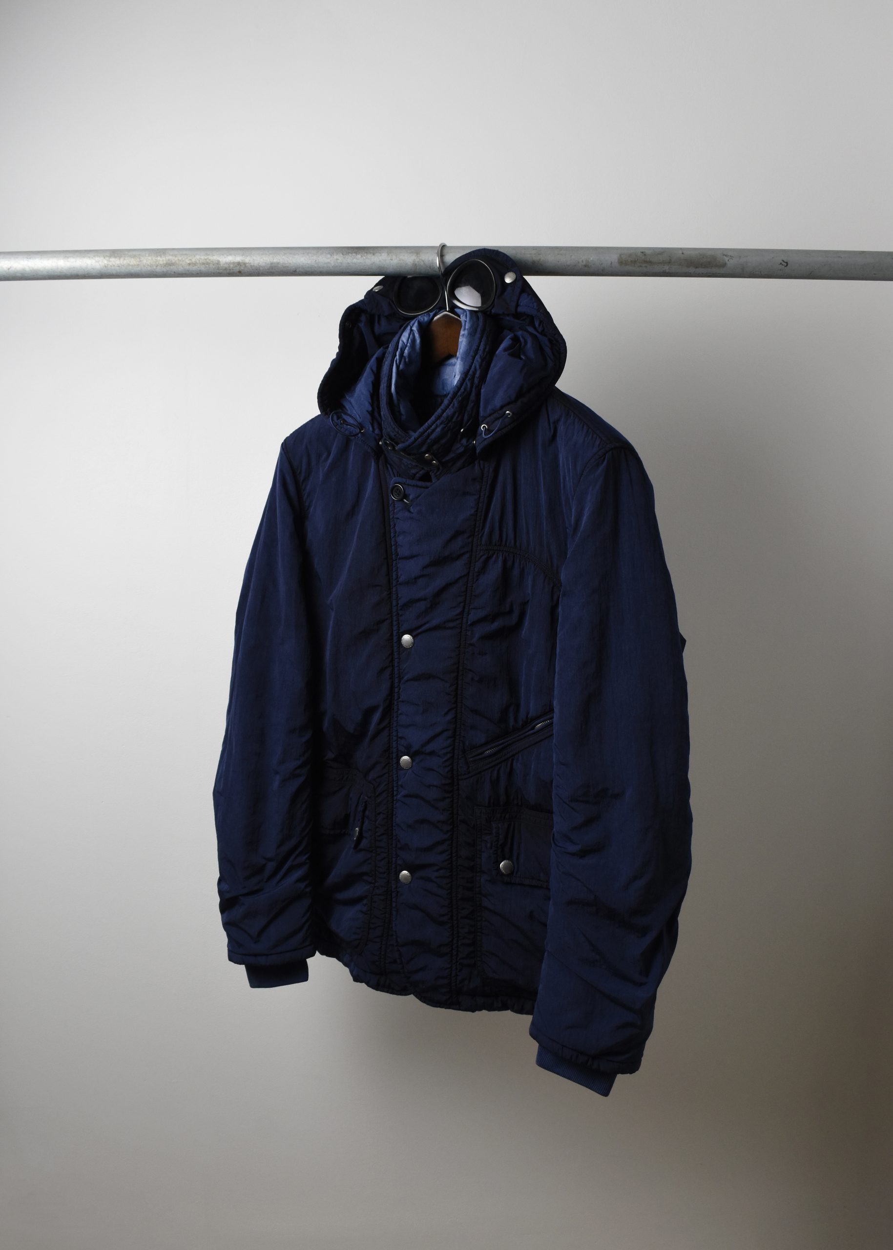 AW12 C.P. COMPANY (CP) FROSTED NYLON DYED GOGGLE JACKET (XL