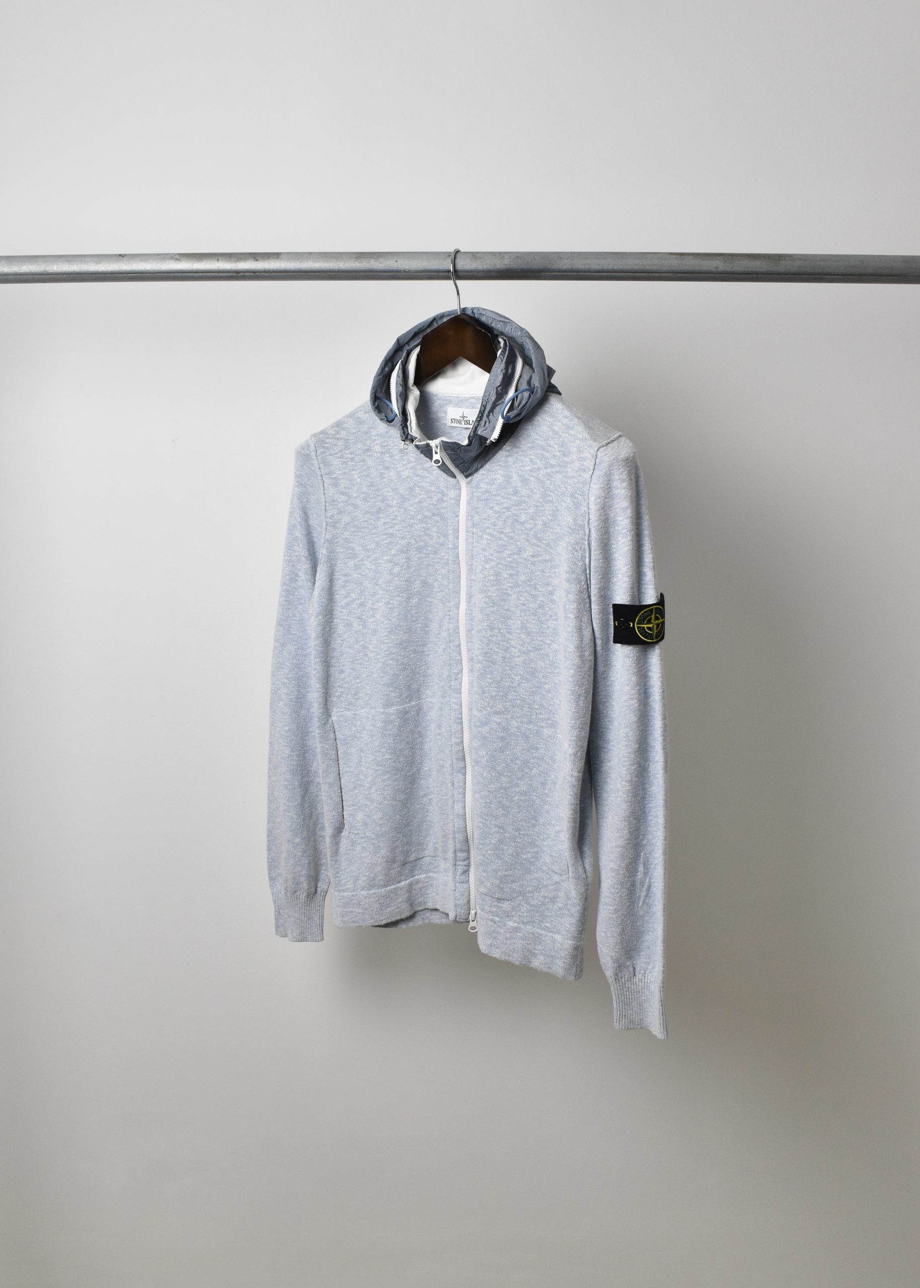 STONE ISLAND SS17 COTTON-NY ZIP HOODED KNIT (L) - Jazzy Badger