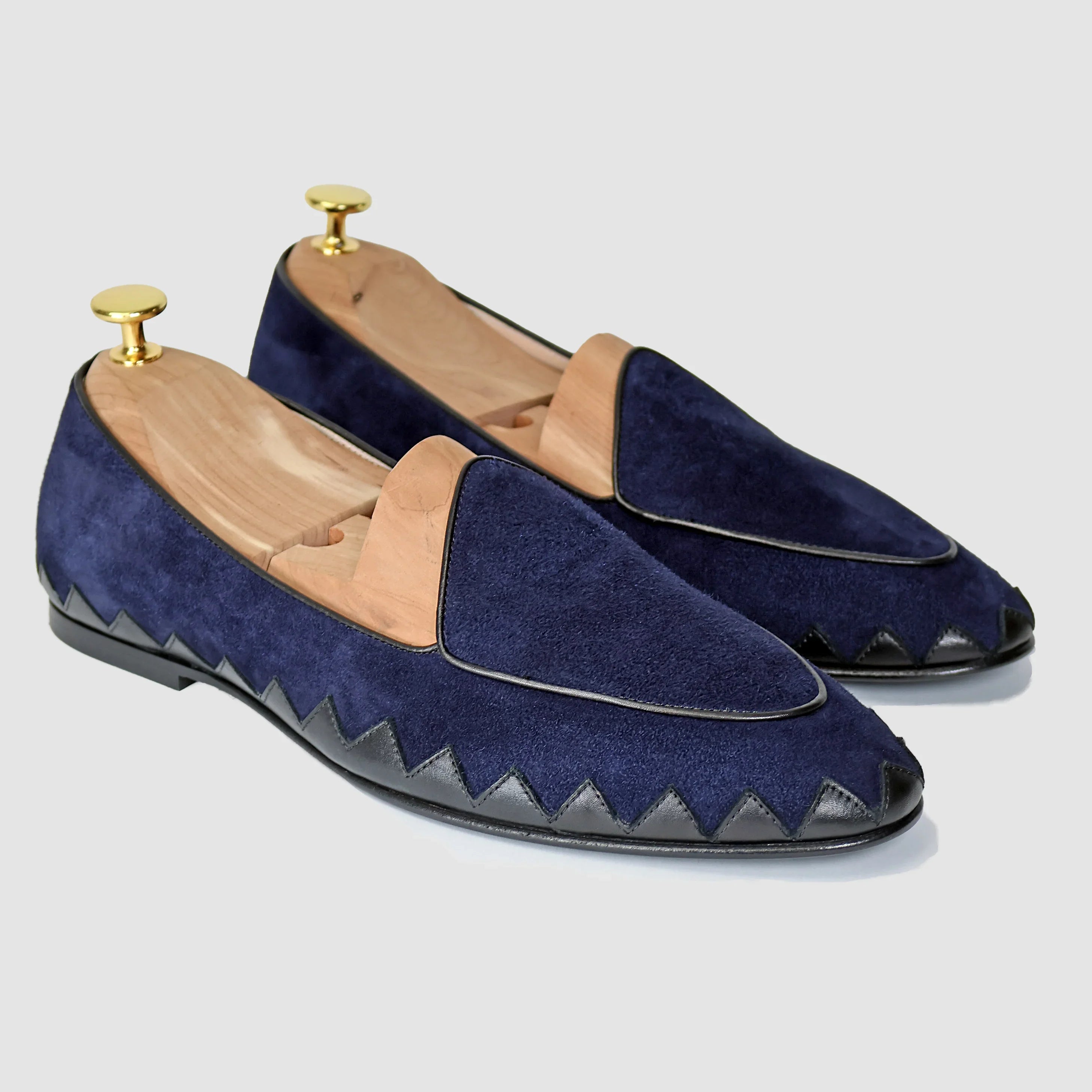 Suede Tuxedo Slipper | Italian Luxury Men's Loafer | Navy – JB Ander