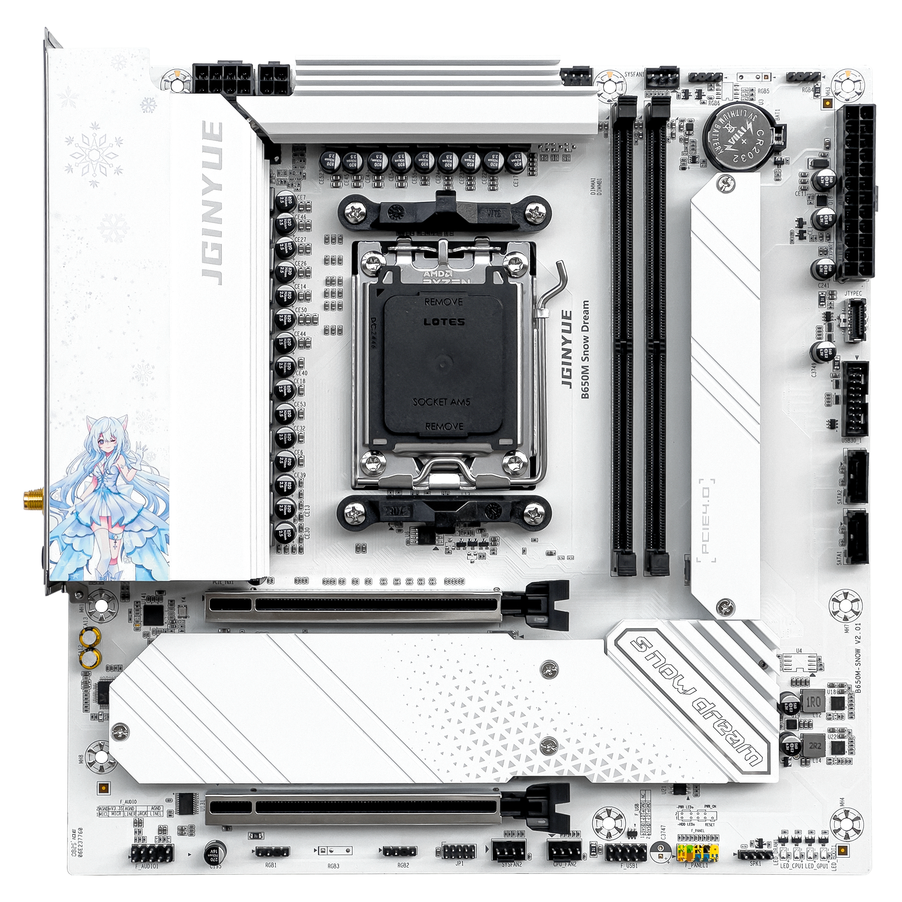 JGINYUE B650M Snow Dream motherboard - AMD AM5 - JGINYUE Offcial