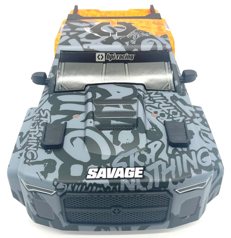 Savage X 4.6 GT-6 BODY Shell Grey/Orange (Cover 160104 Painted
