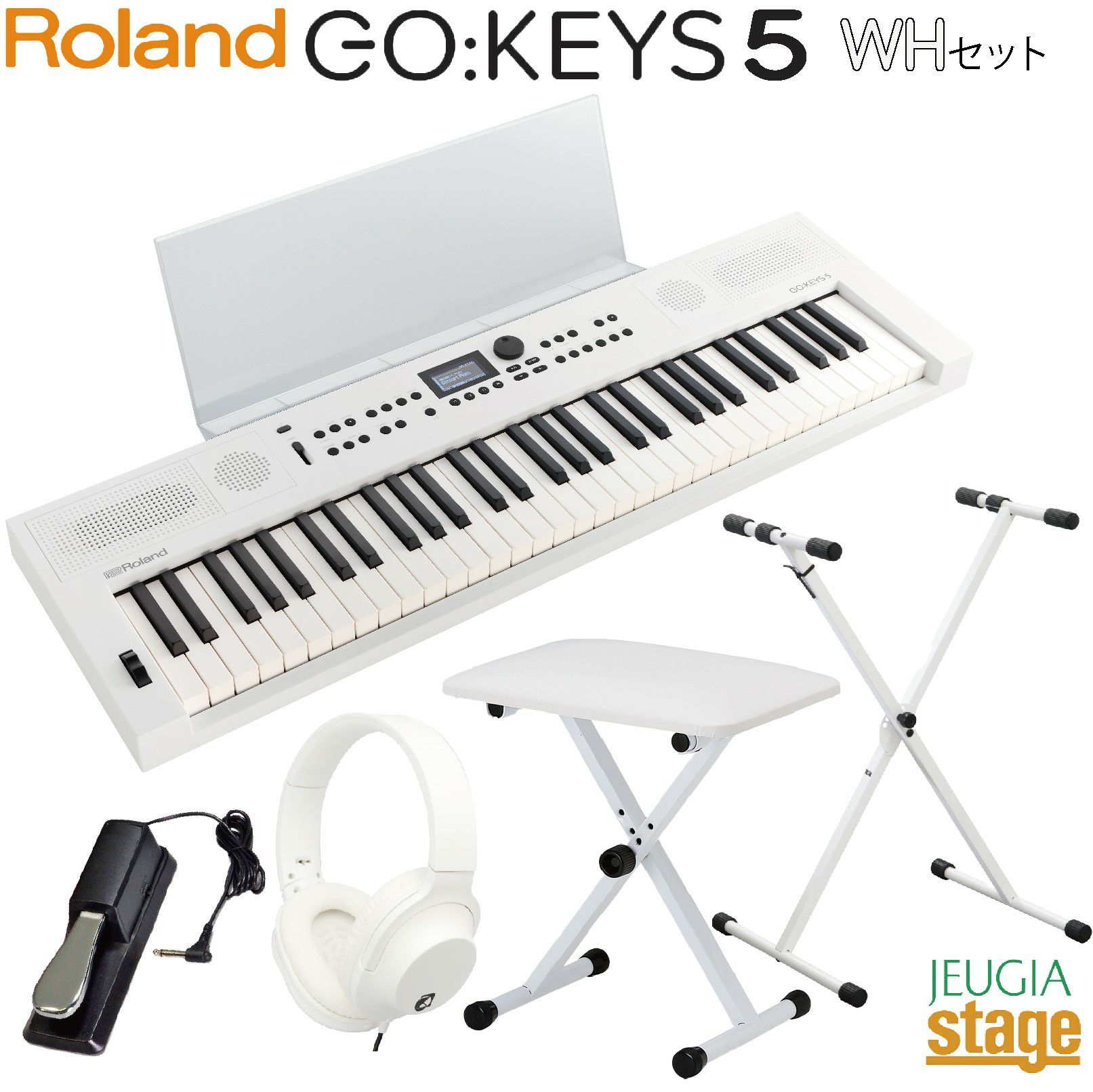 この商品はお取り寄せ品になります】Roland GO:KEYS 5 WH(ホワイト