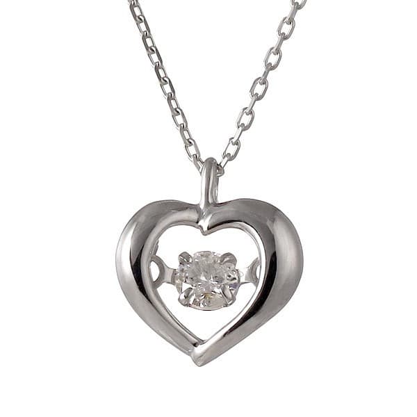 ハート 揺れる ダイヤモンド ネックレス 正規品 ダンシングストーン