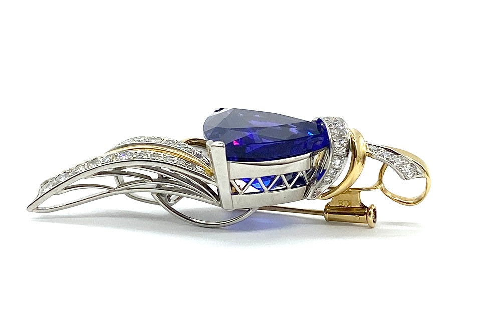 Tanzanite Pt900/K18タンザナイト ダイヤモンドペントップ兼ブローチ