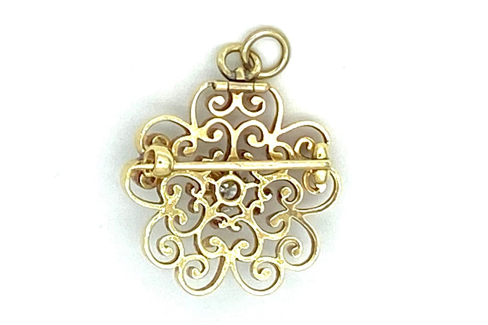 TIFFANY & CO. 【ティファニー】 K14ダイヤペントップ兼ブローチ (NO