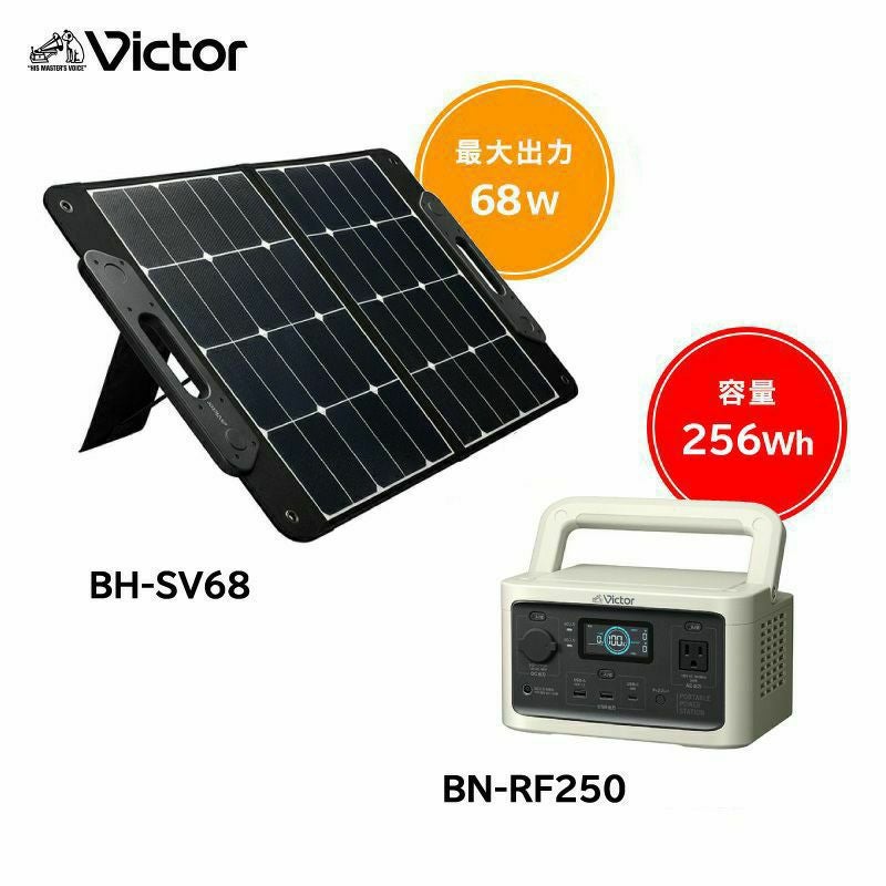 ポータブル電源（256Wh）と ソーラーパネル（68W）のセット BN