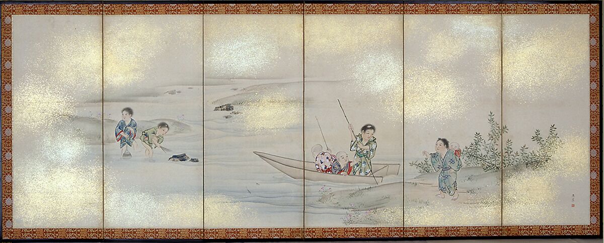子供遊び図屏風 Children Playing in Summer and Winter】日本‐江戸