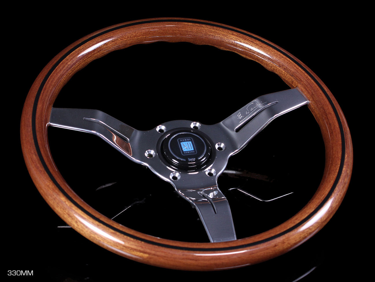 Nardi Classic Wood Deep Corn 330/350mm Steering Wheel w/Polished
