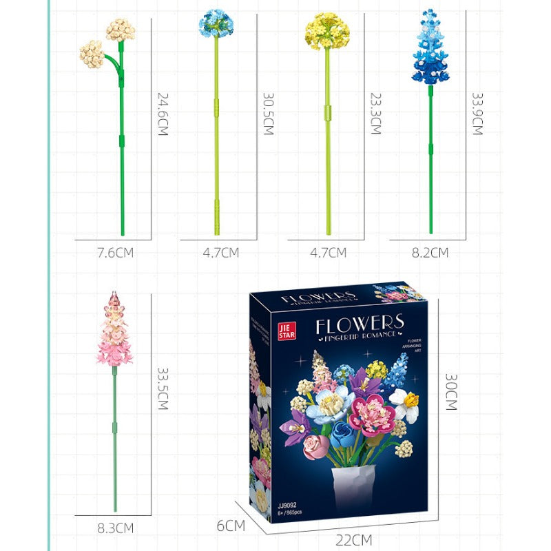 865pcs JIESTAR JJ9092 Flowers Fingertip Romance – Joy Bricks