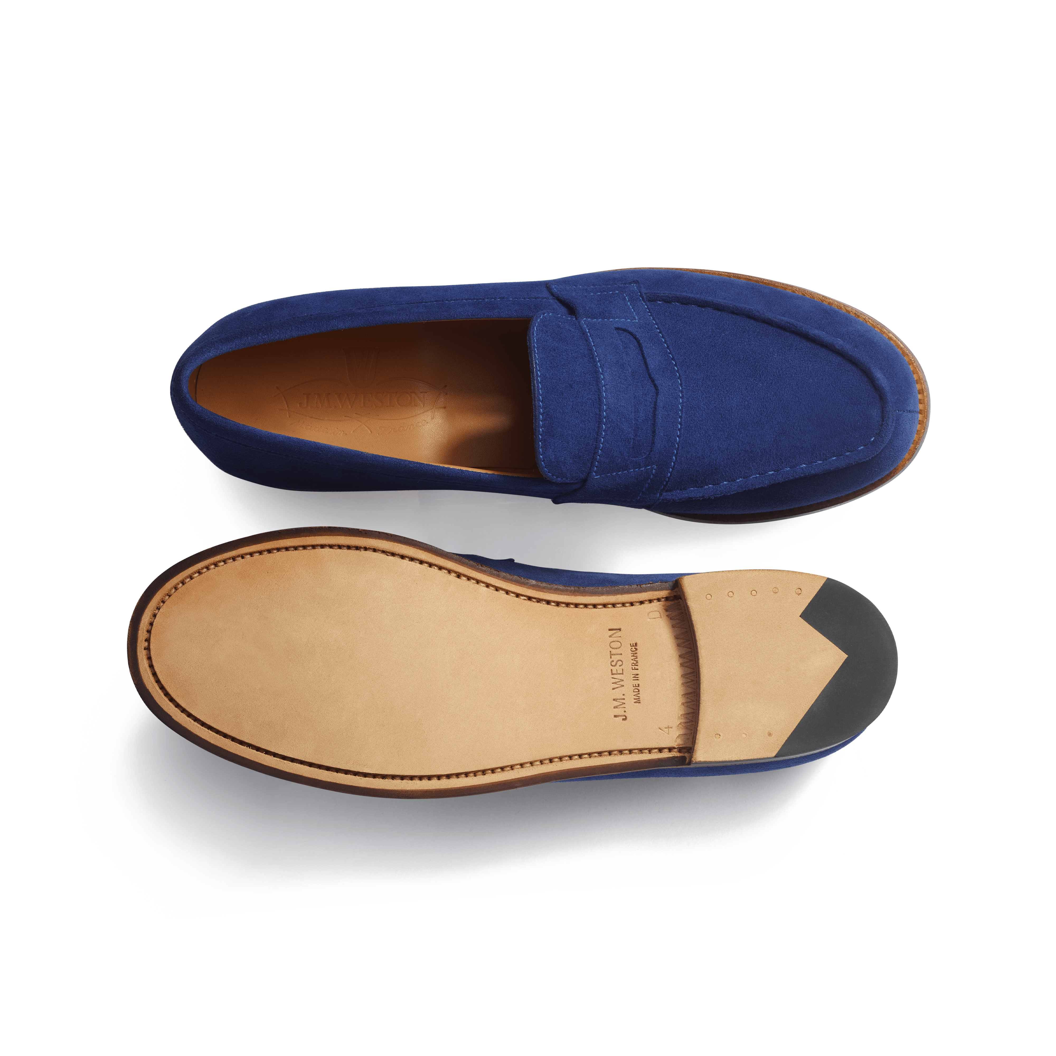 Women's Limoges blue suede goatskin 180 Loafer – J.M. Weston