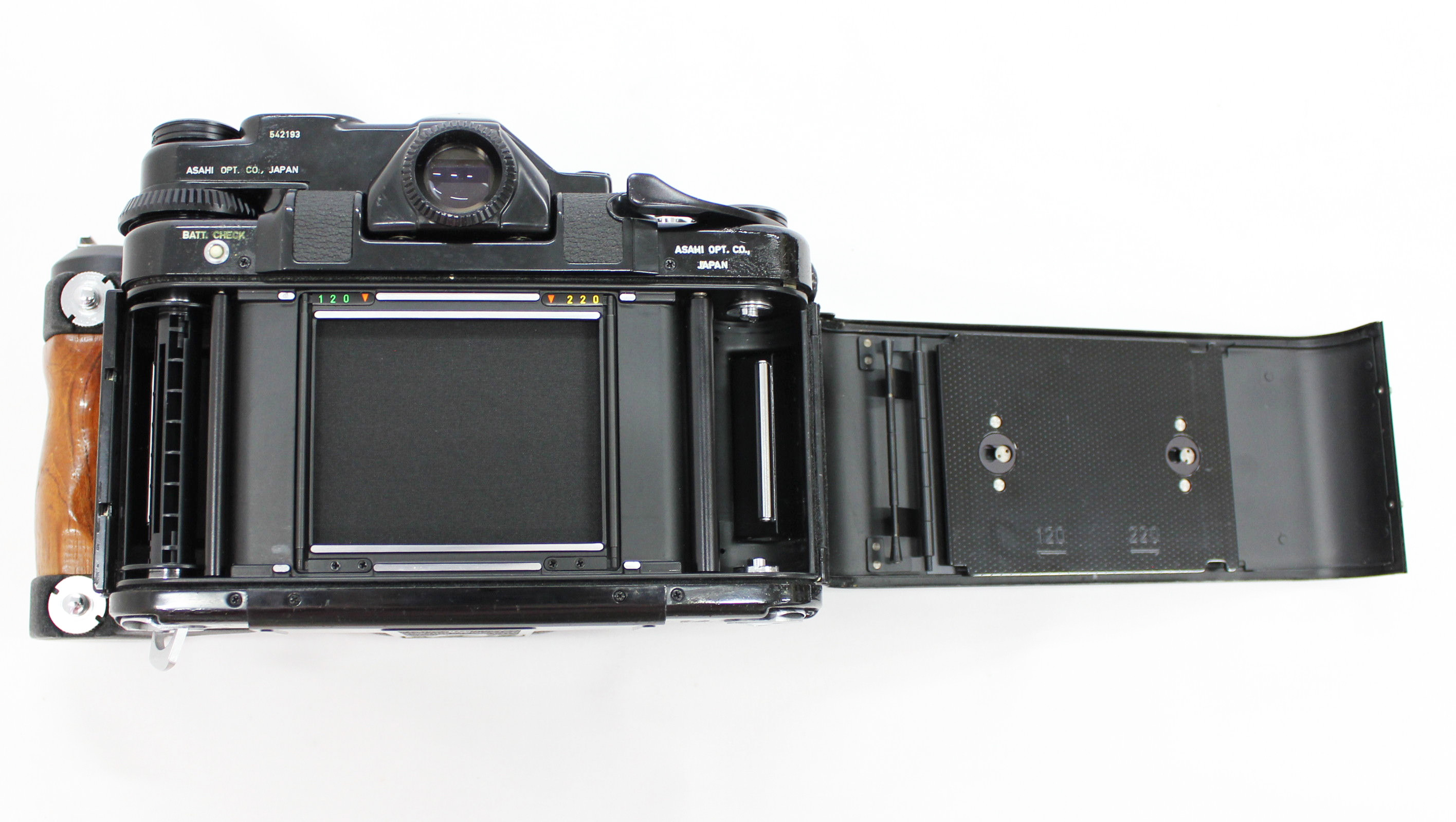 Pentax 6x7 TTL Mirror Up Camera with Wood Grip and Self Timer from