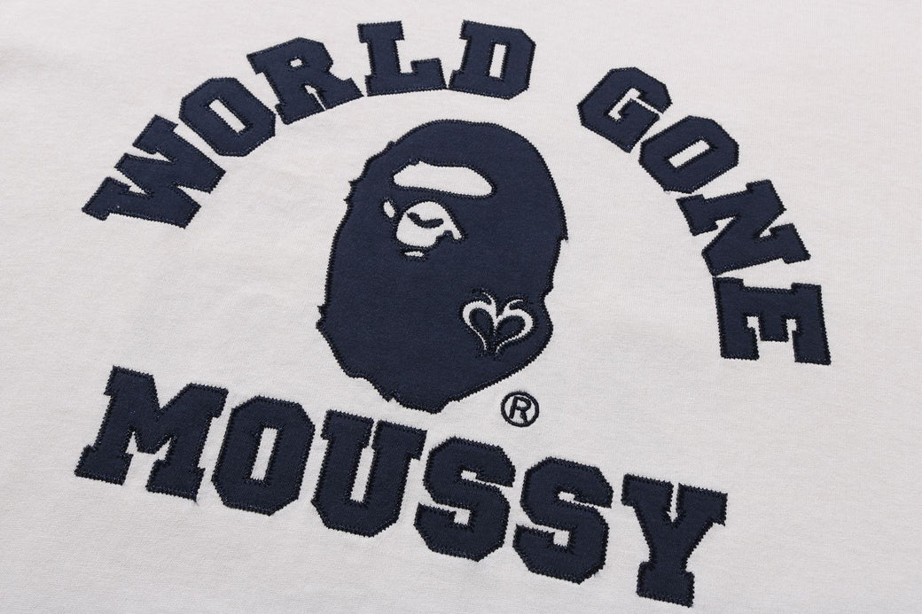 BAPE X MOUSSY 】COLLEGE PATCH TEE | bape.com