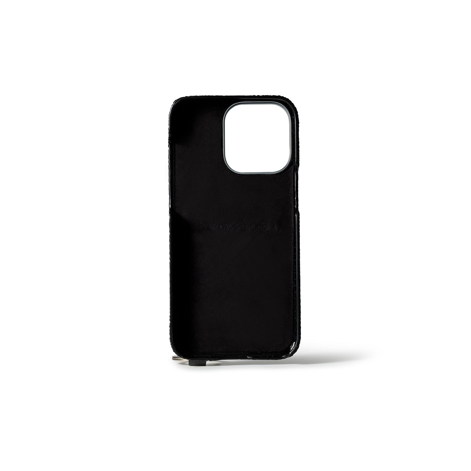 iPhone 15 Pro) ハンドル付き バックカバーケース シュリンクレザー