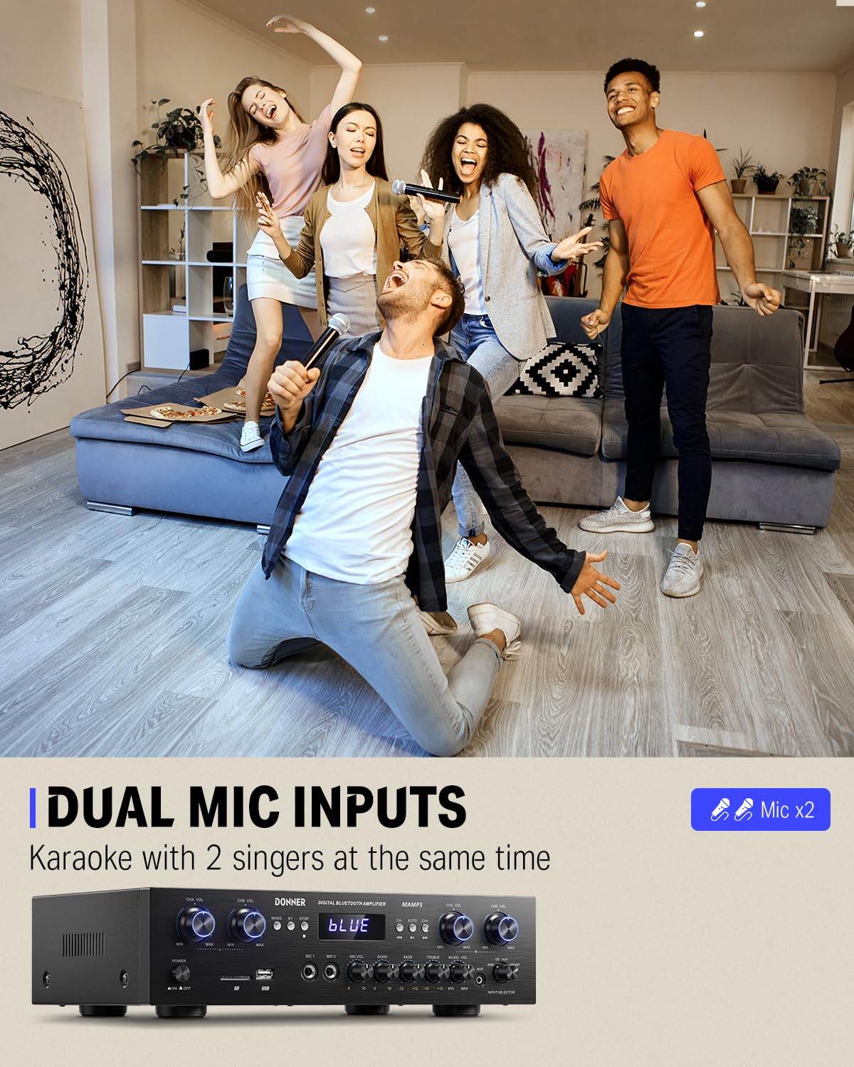 MAMP5 Bluetooth5.0 440W出力パワーアンプホームユースオーディオ