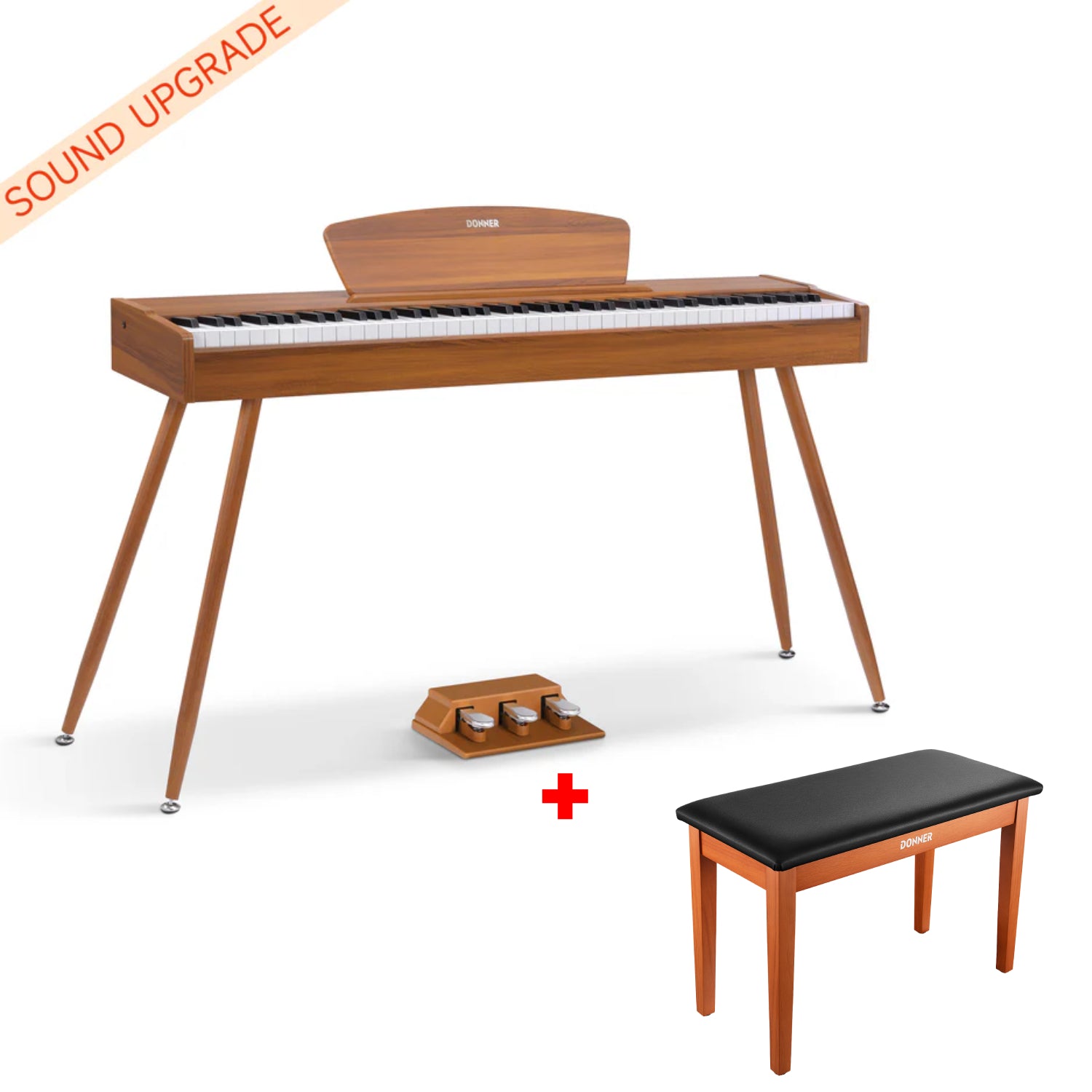 DDP-80 木目調88鍵重錘アップライト電子ピアノ家庭用 Donner