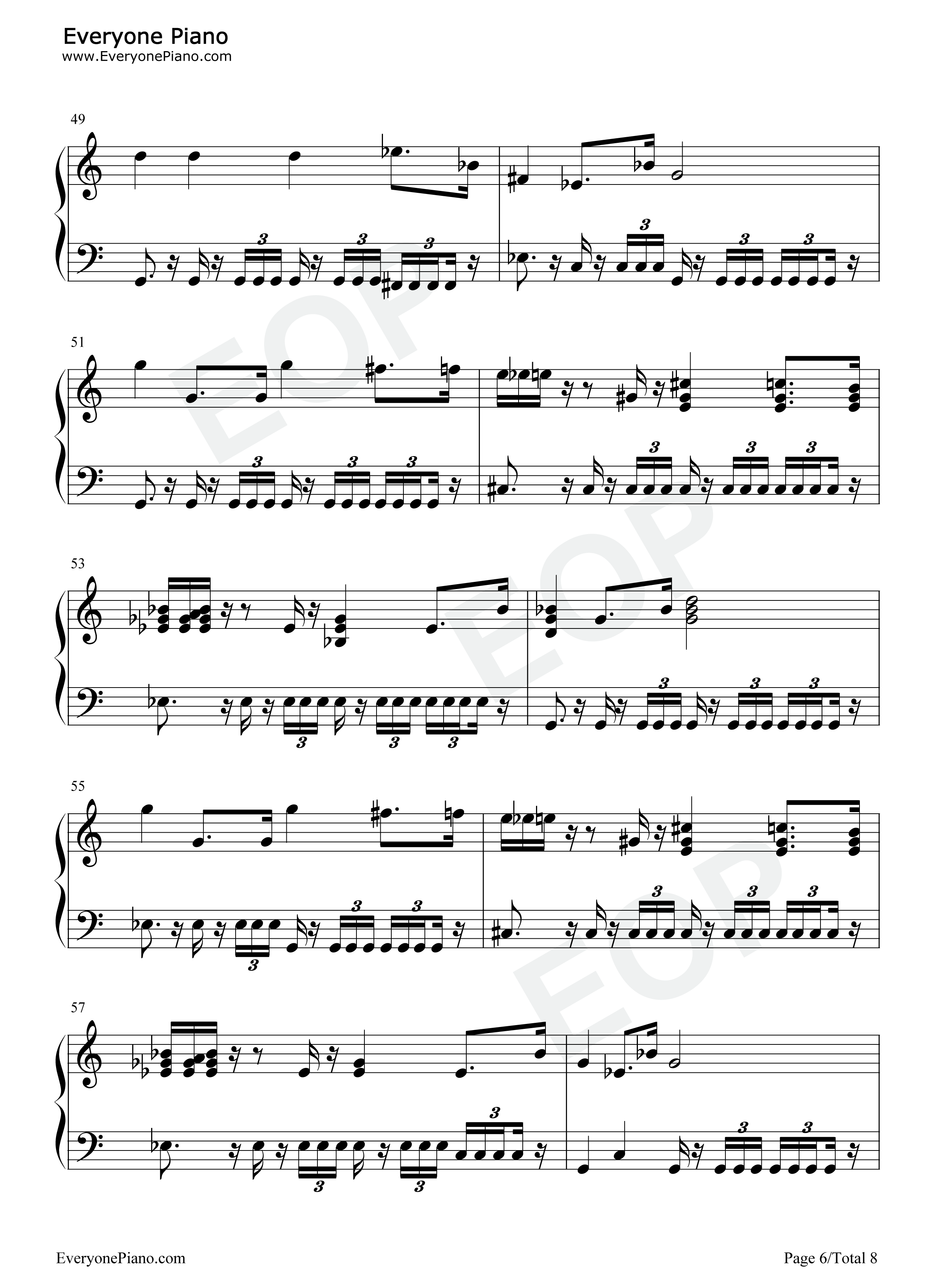 The Imperial March-スター・ウォーズ エピソード5/帝国の逆襲五線譜