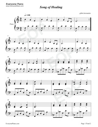 Song of Healing-いやしの歌-ゼルダの伝説 ムジュラの仮面-無料の楽譜