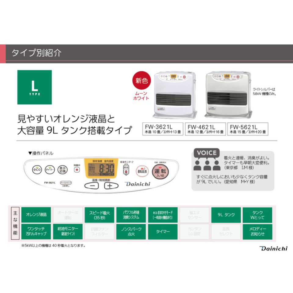 FW-4621L(W) 石油ファンヒーター 1台 ダイニチ工業 【通販モノタロウ】