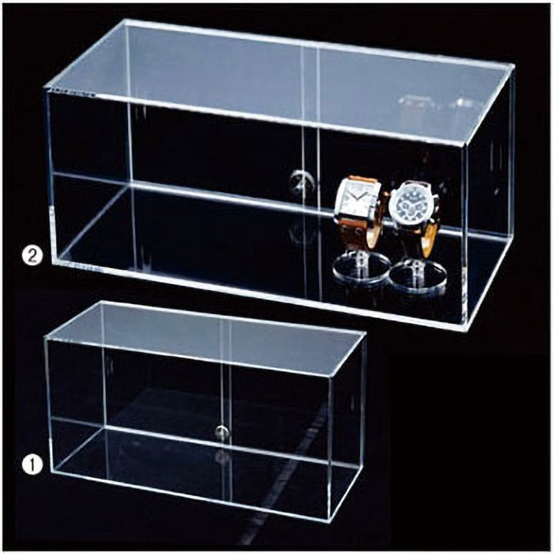 61-156-3-1 アクリル陳列ケース(前面引き違い戸) アズワン W45×D20