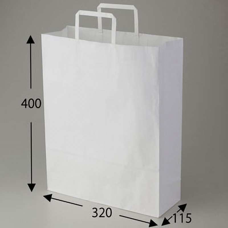 晒白無地 手提げ紙袋(平紐) 2才 HEIKO 晒白無地色 幅320mm奥行115mm高